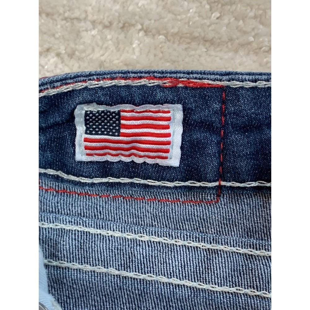 True Religion Becky Bootcut Jeans Dark Wash Low Rise Horseshoe Flap Pocket 27 - Picture 10 of 16